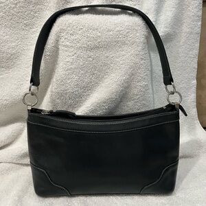 Ann Taylor Black Leather Shoulder Bag